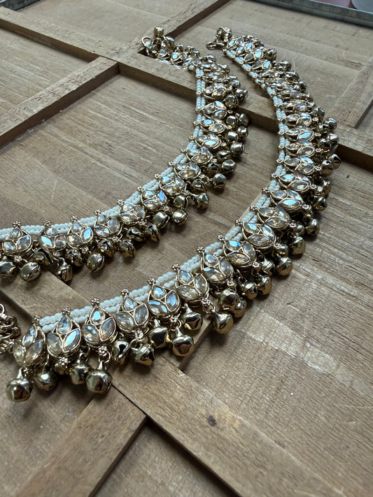 Champagne Stone & Pear Jhanjar/Payal