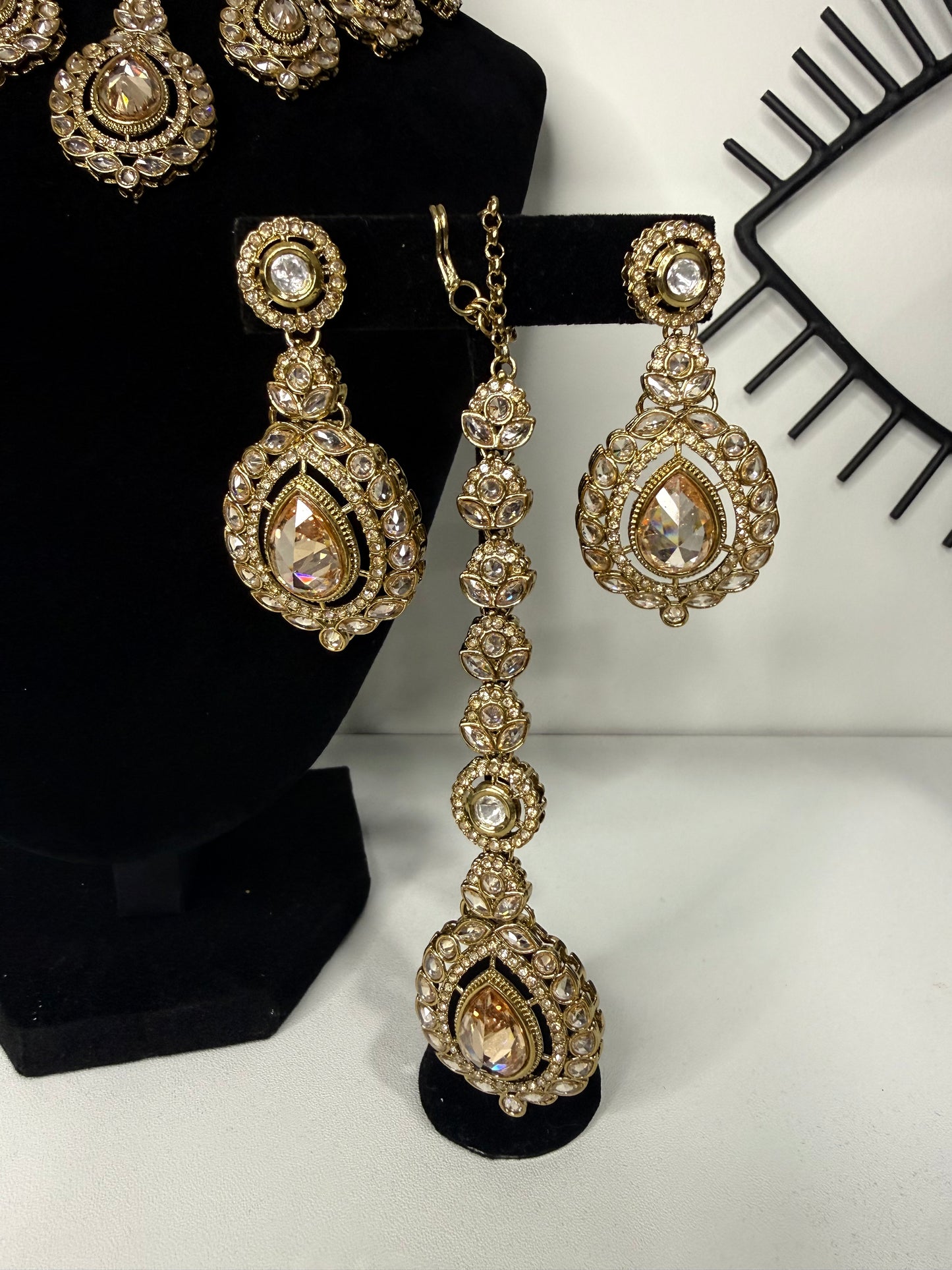 Champagne Stone Set with Tikka