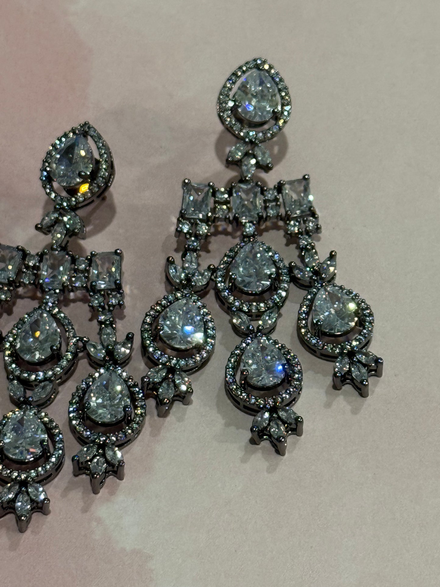 Silver Earrings with a Black Finish