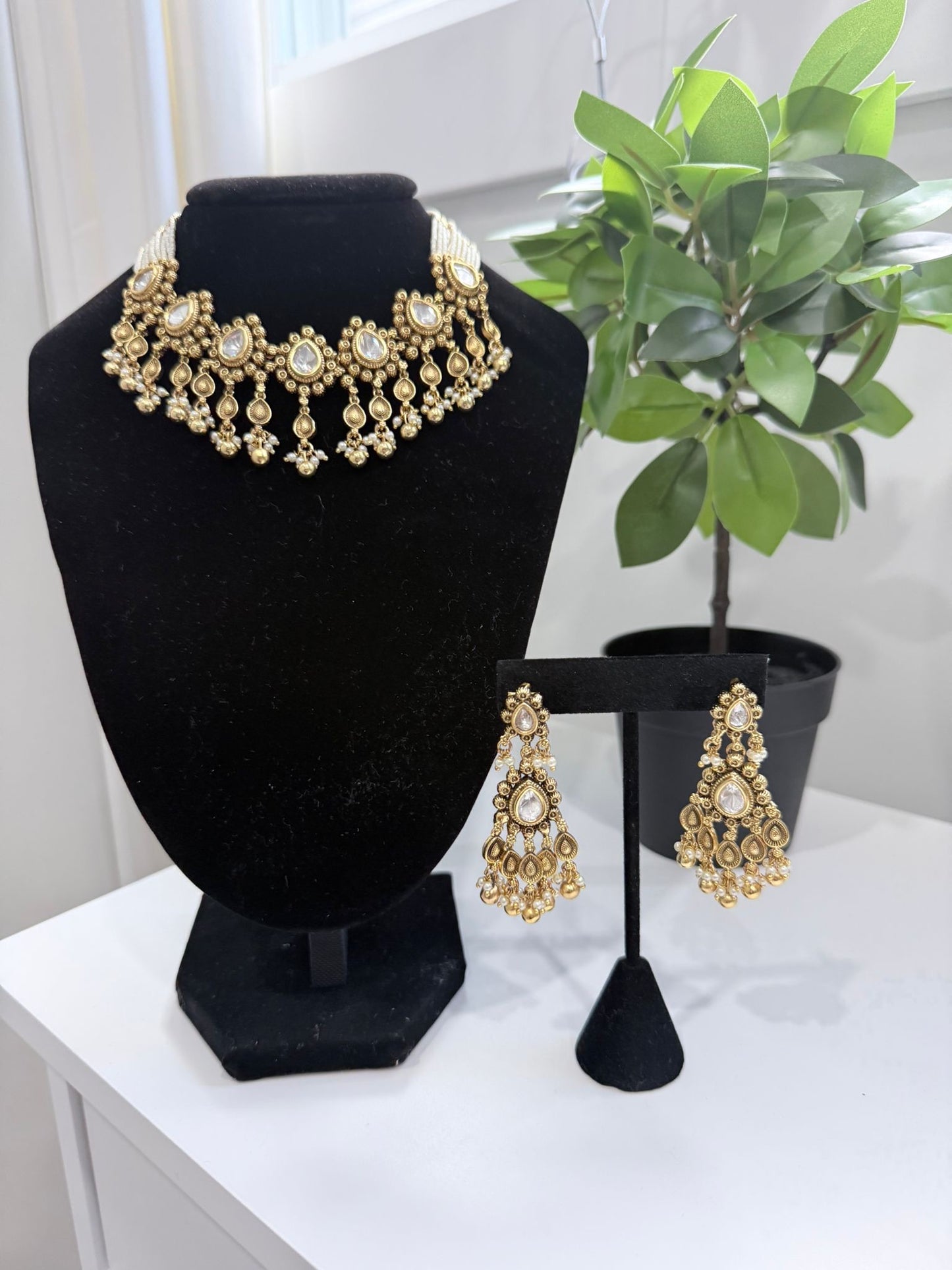 Just Like Gold Set with Kundan Stone