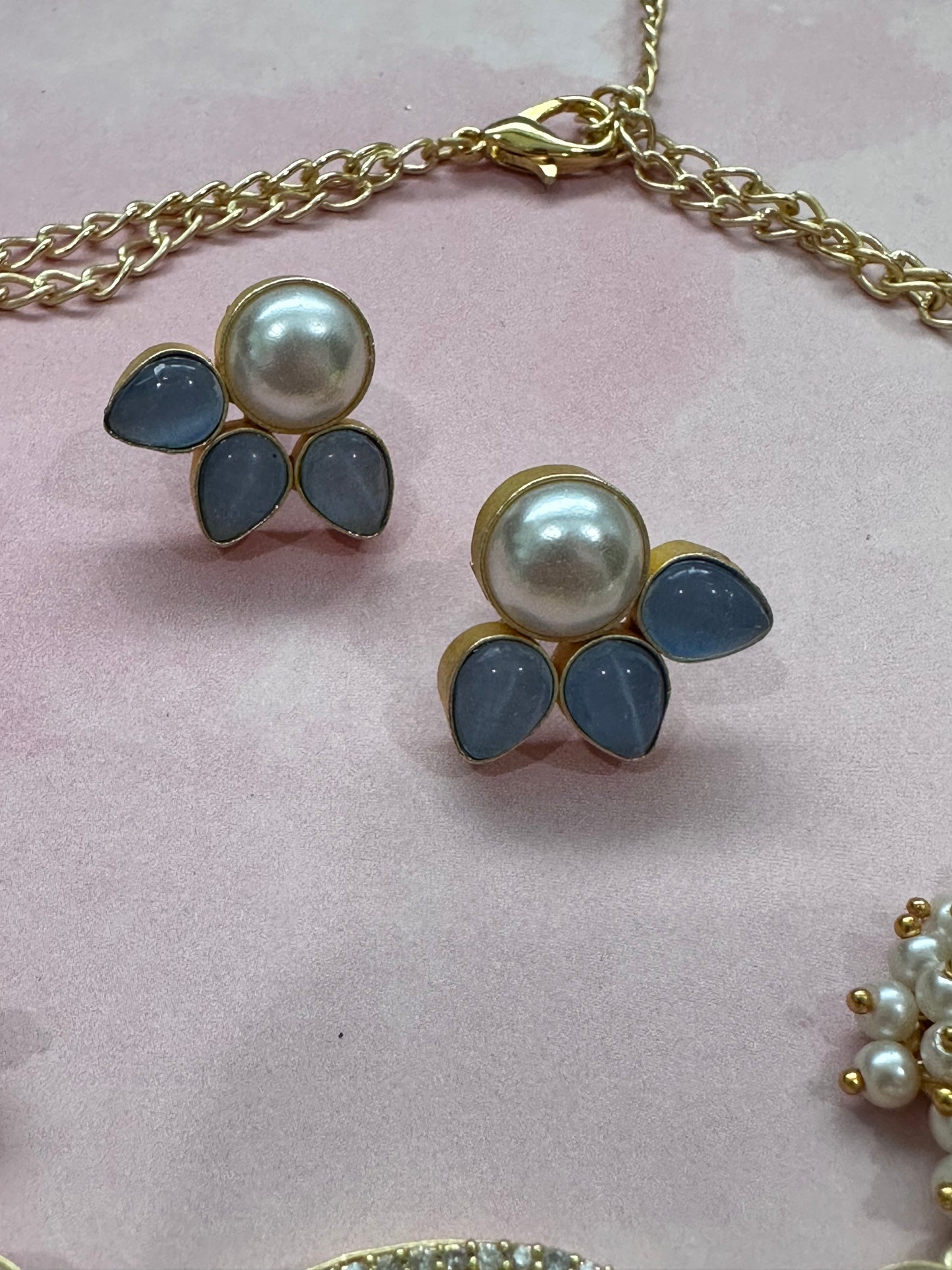 Pink, Blue and White Stone Set