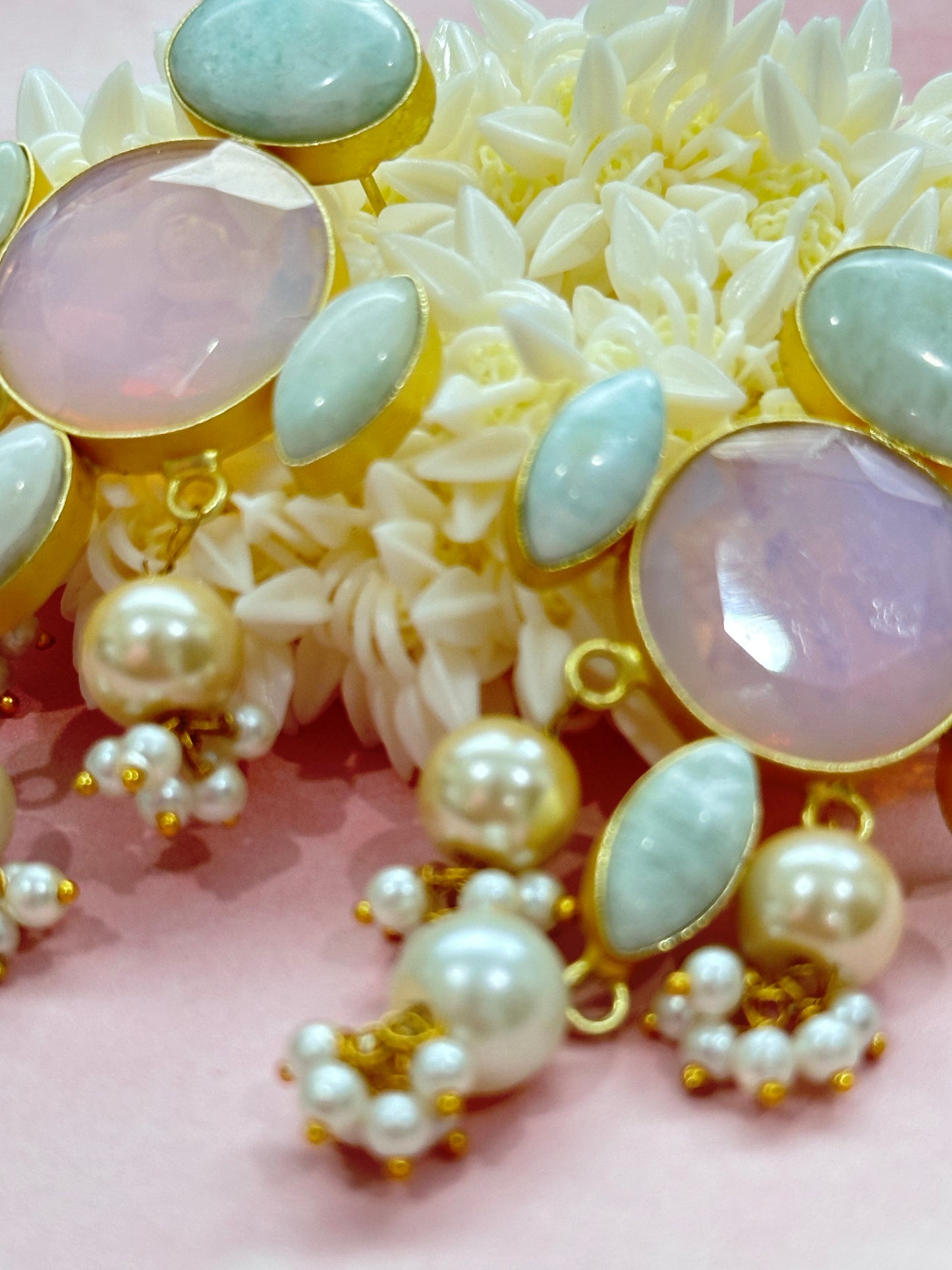Pink Stone Earrings