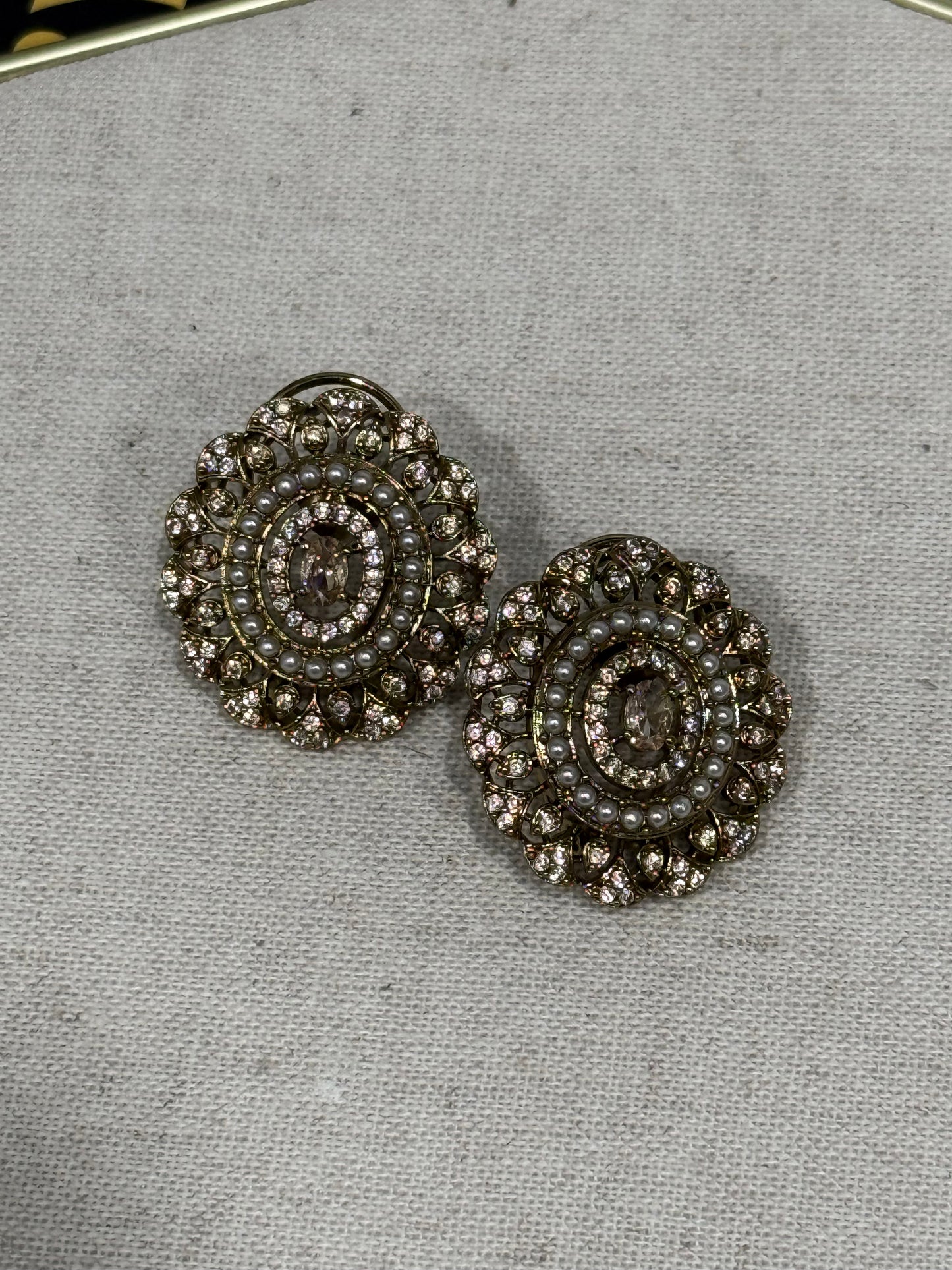 Gorgeous Gold Studs with Pearls Detail