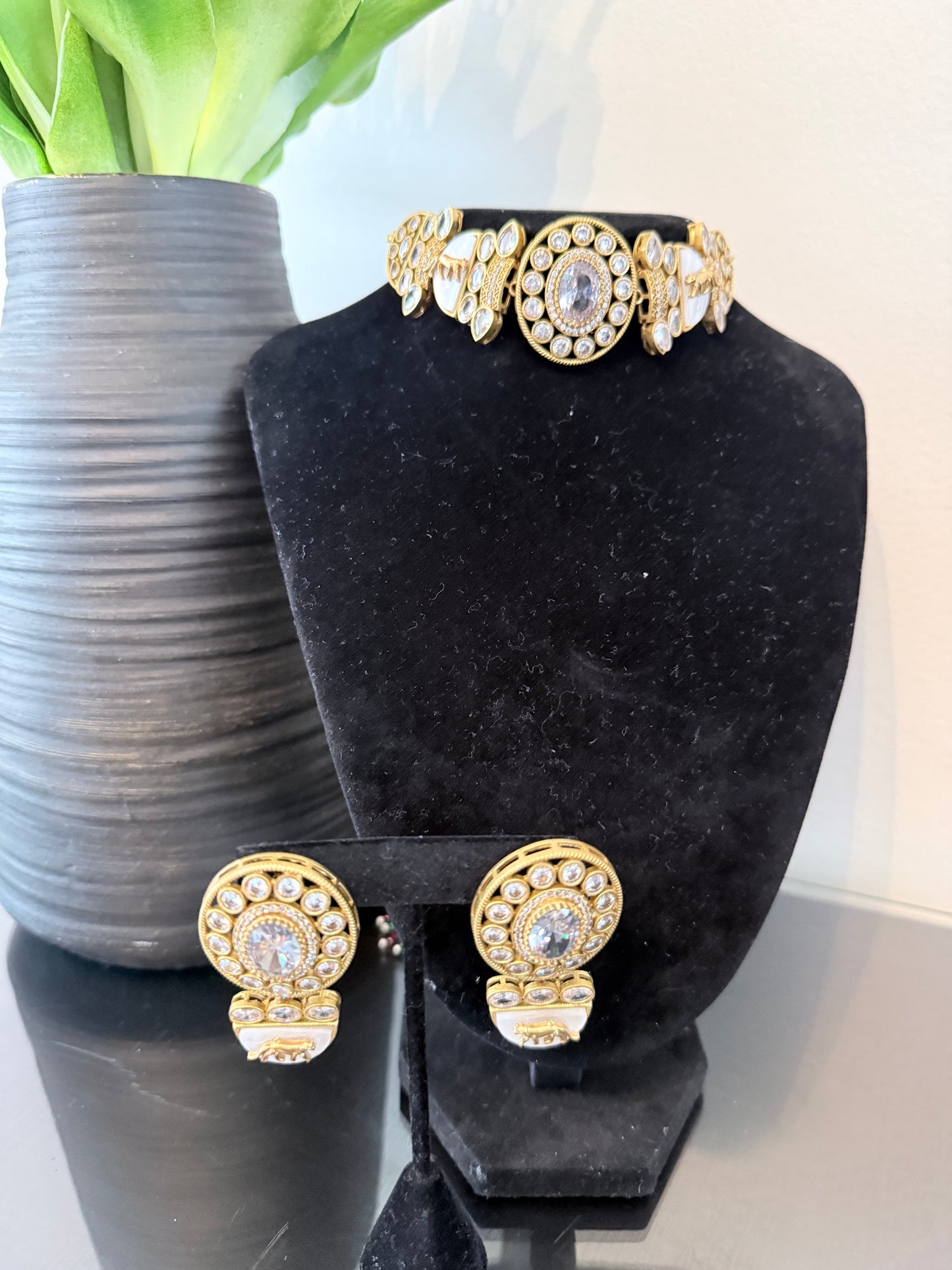 Sabyasachi Inspired Choker Set - White
