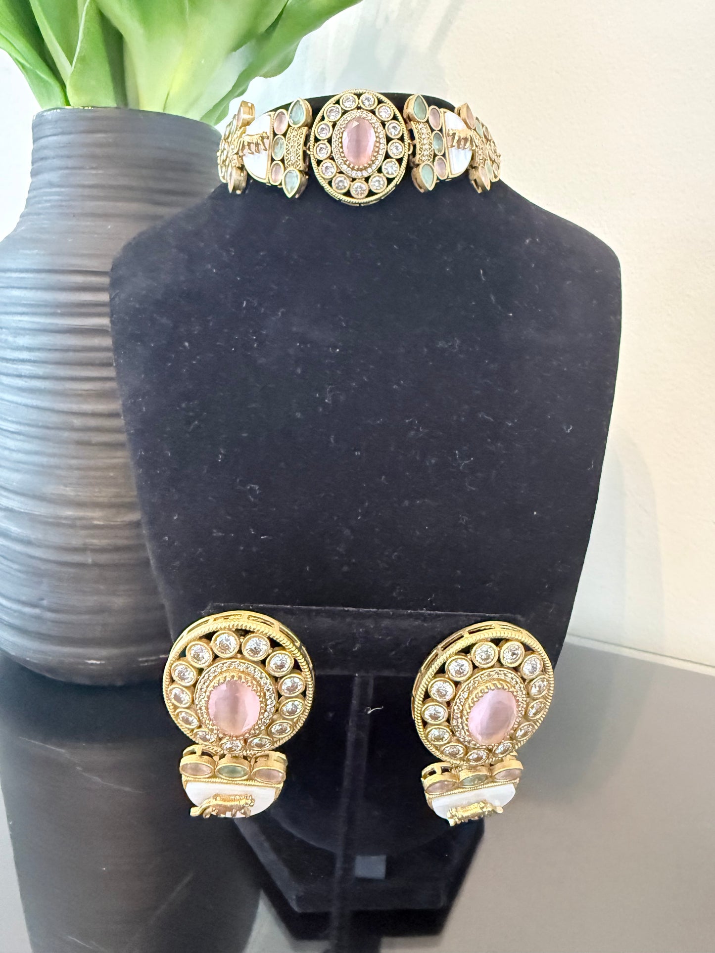 Sabyasachi Inspired Choker Set - Pink