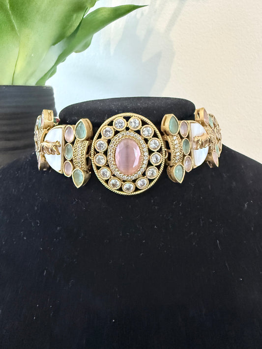 Sabyasachi Inspired Choker Set - Pink