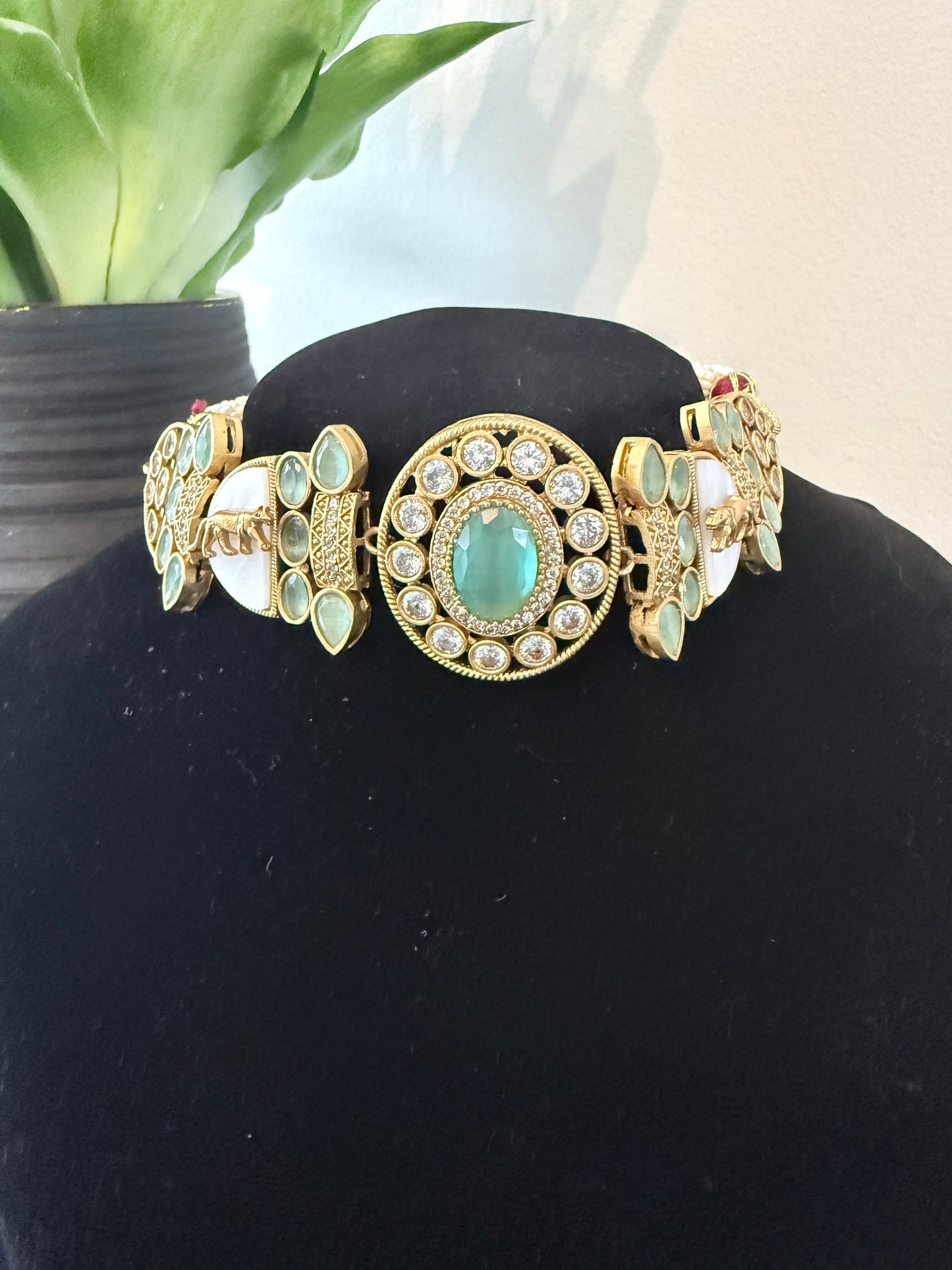 Sabyasachi Inspired Choker Set - Teal