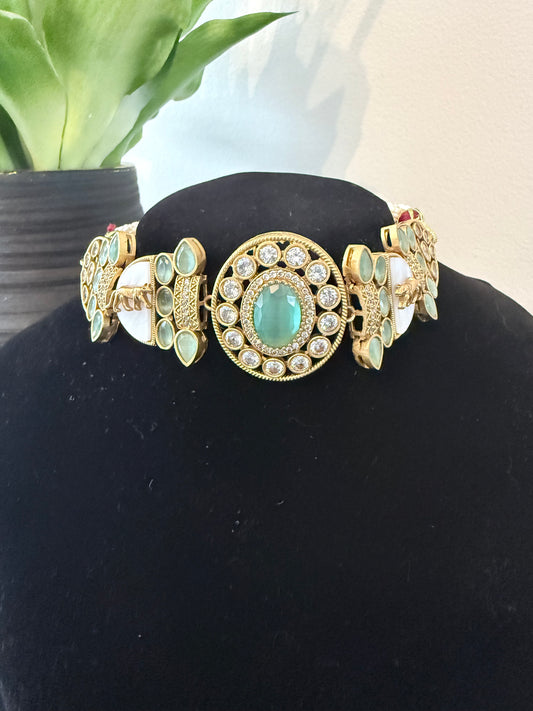 Sabyasachi Inspired Choker Set - Teal
