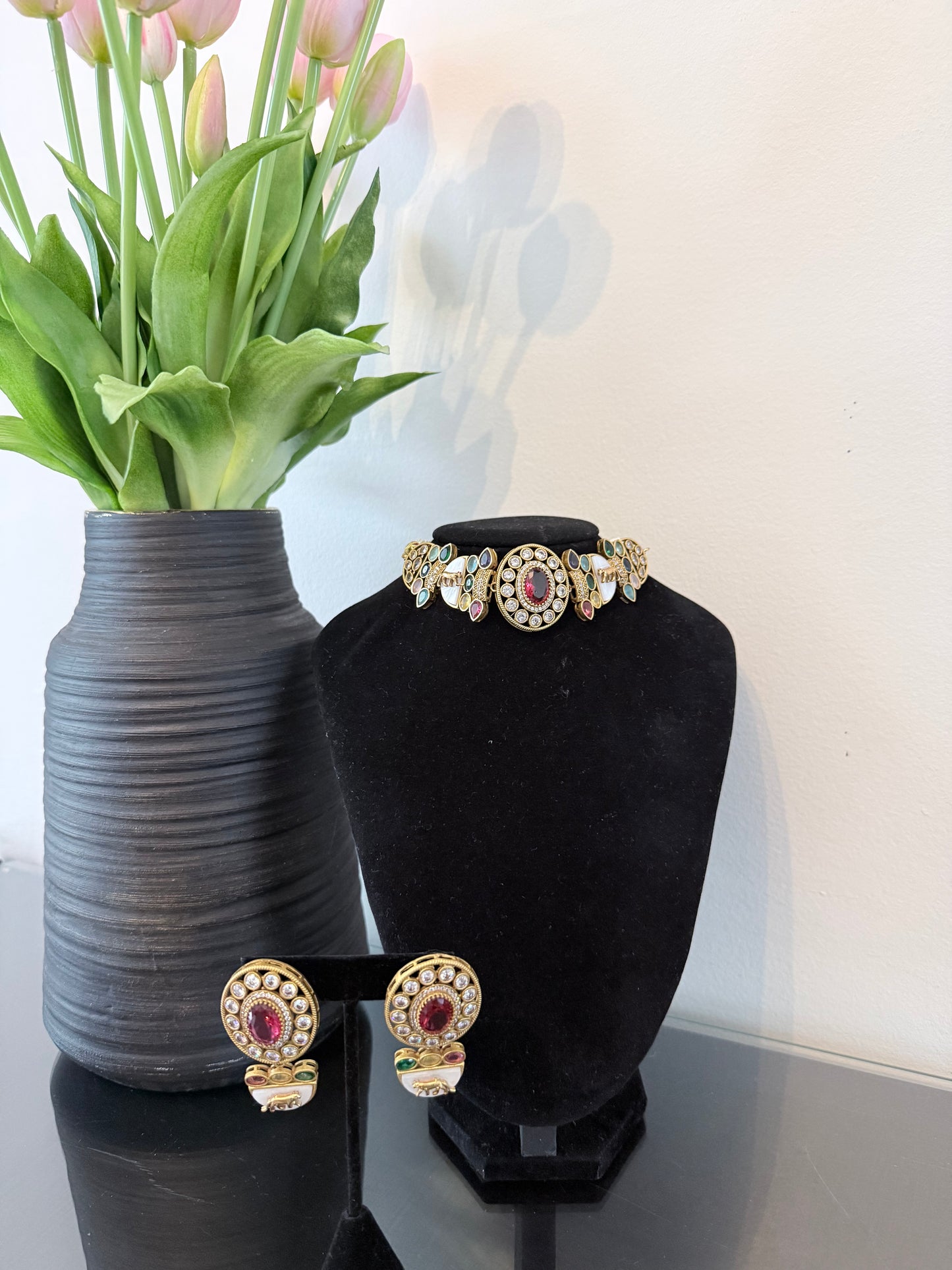 Sabyasachi Inspired Choker Set - Ruby