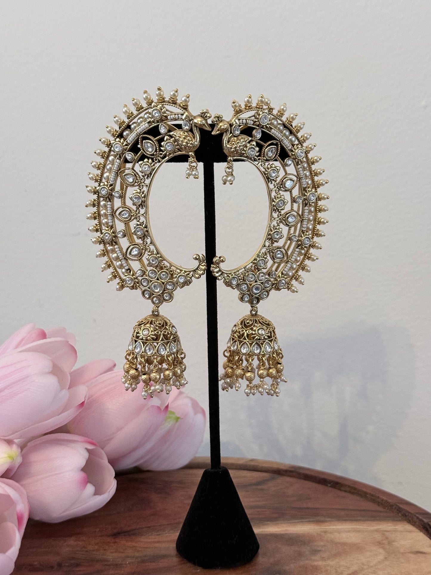 Cuff Style Statement Earrings with Chumkis