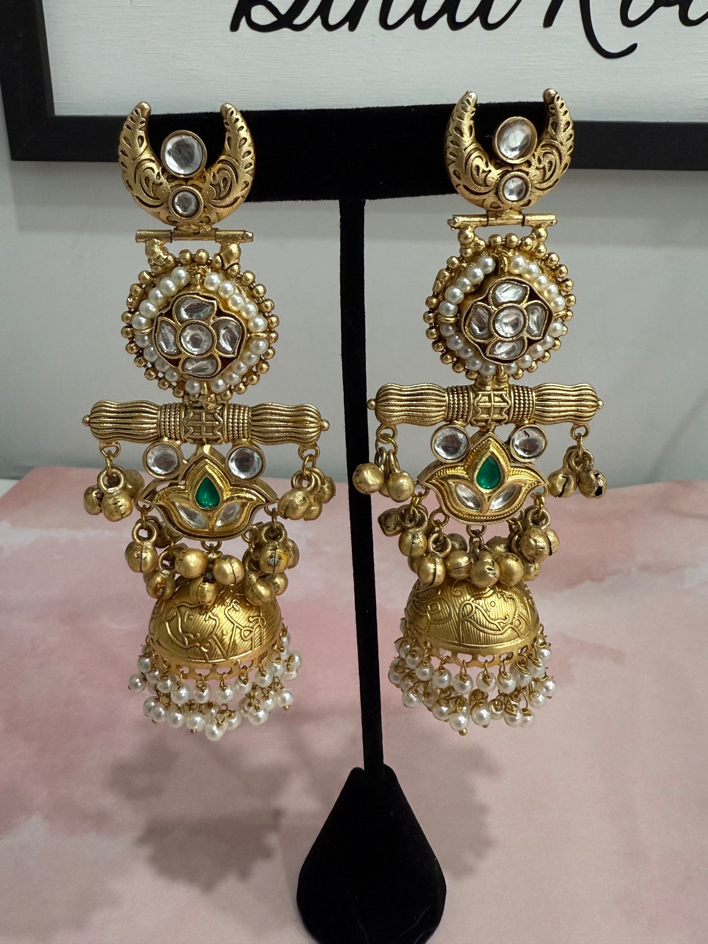 Gold Crescent Earrings