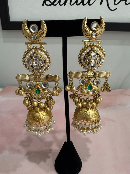 Gold Crescent Earrings