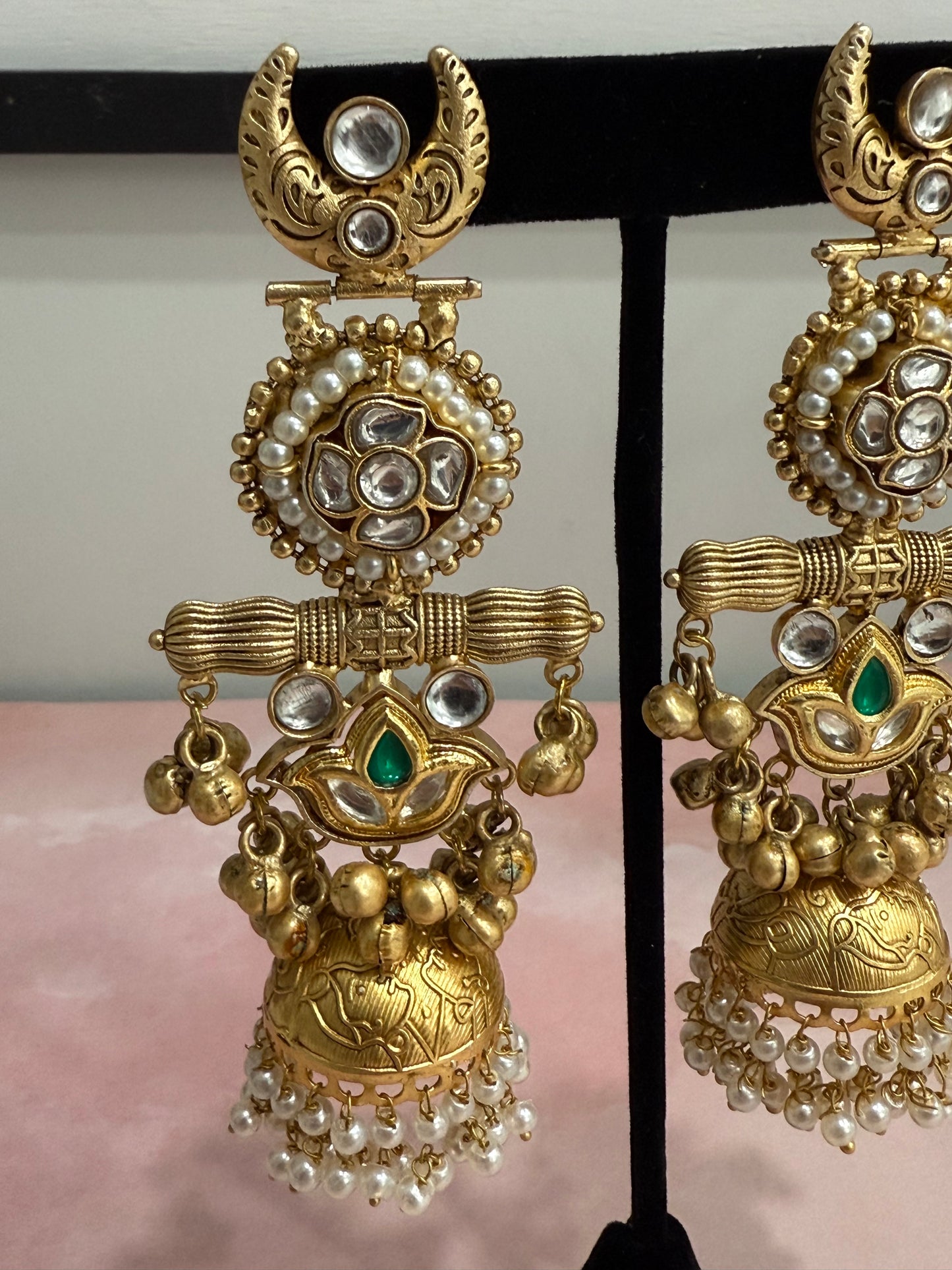 Gold Crescent Earrings
