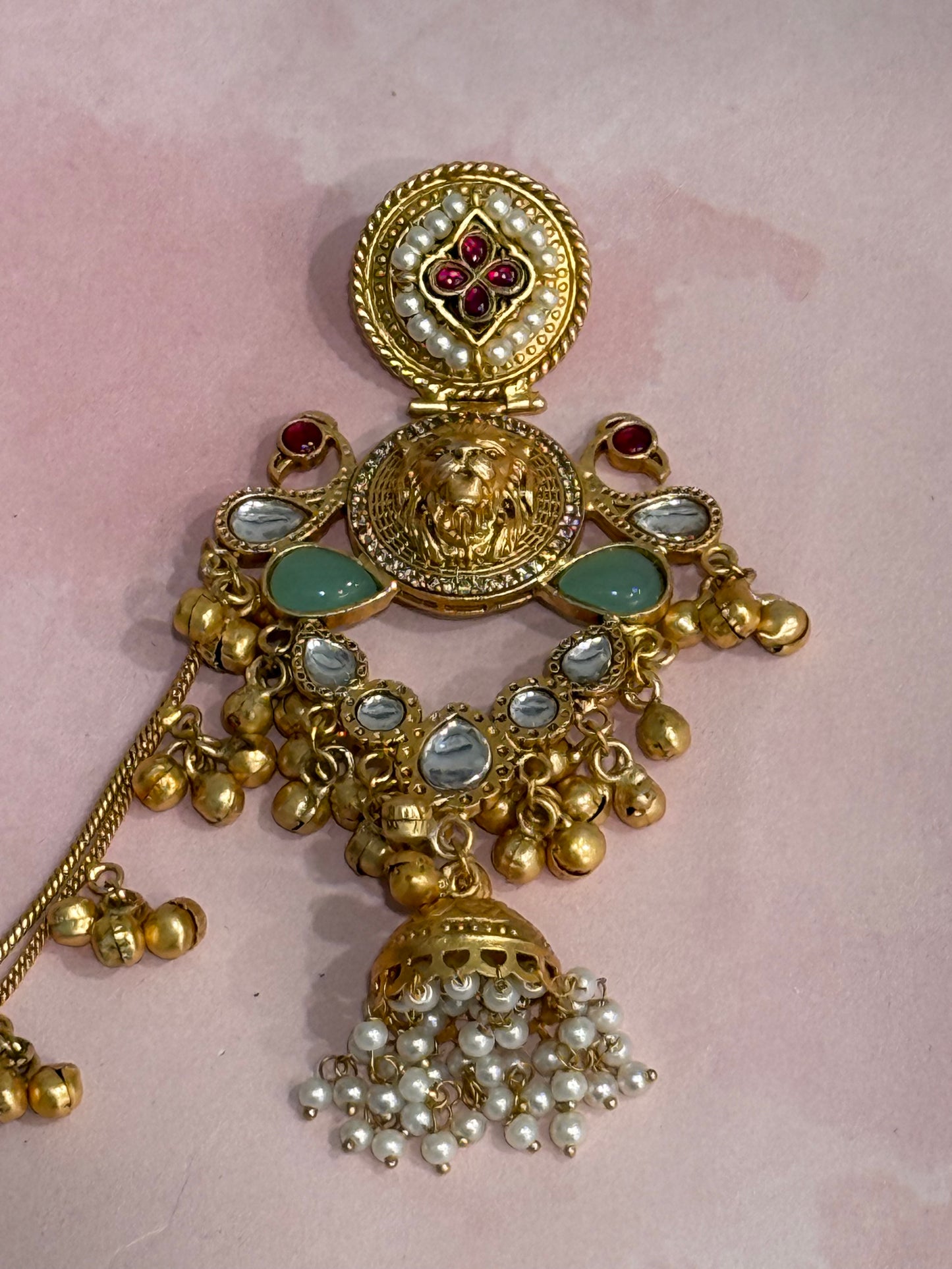 Sabya Inspired Statement Earrings with earchain (Saharay)