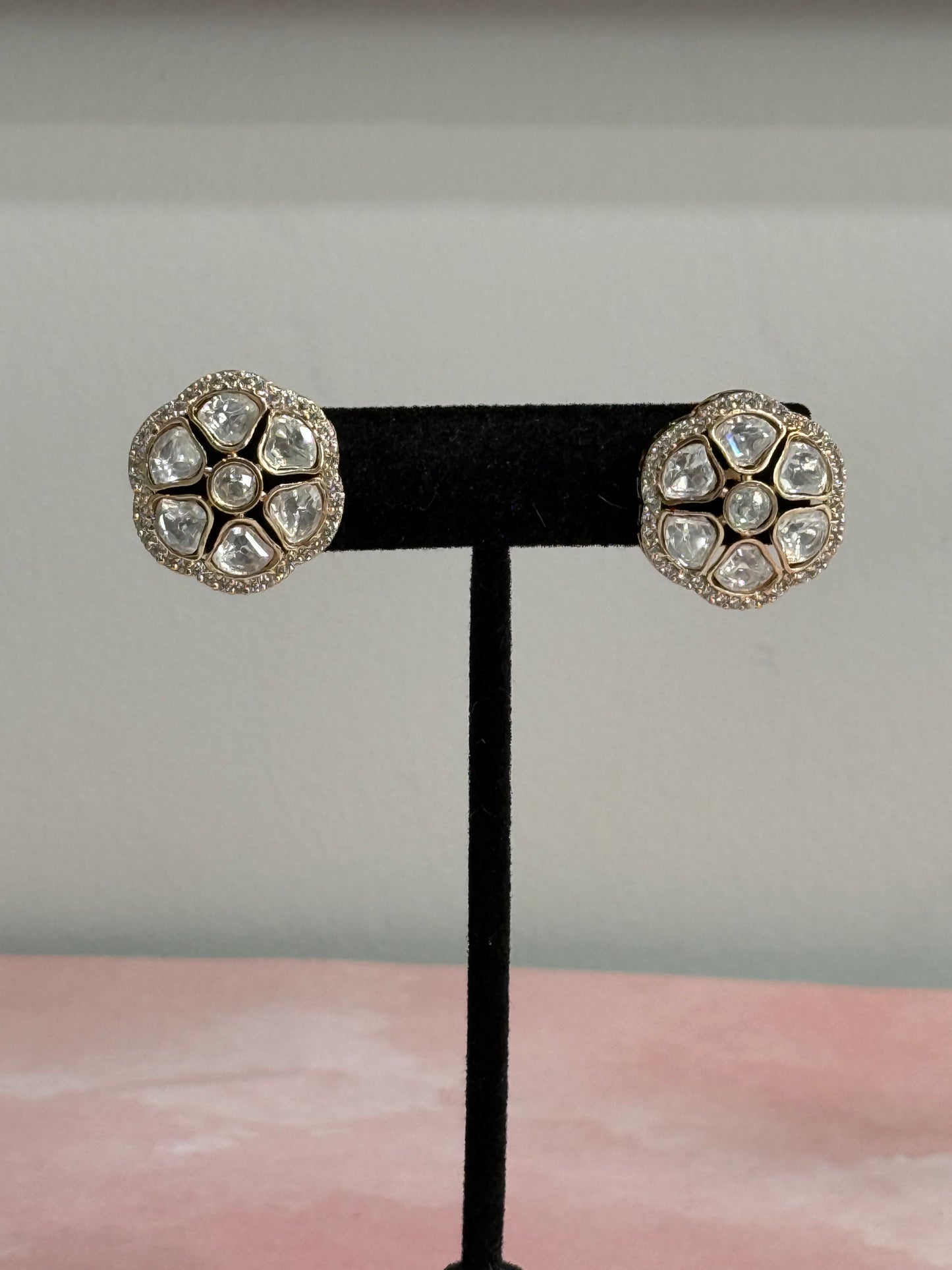 Gold Plated Kundan Stone Studs