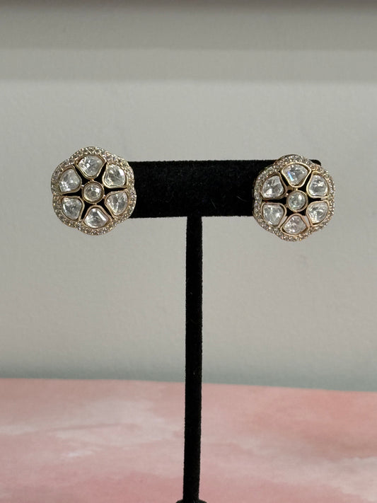 Gold Plated Kundan Stone Studs