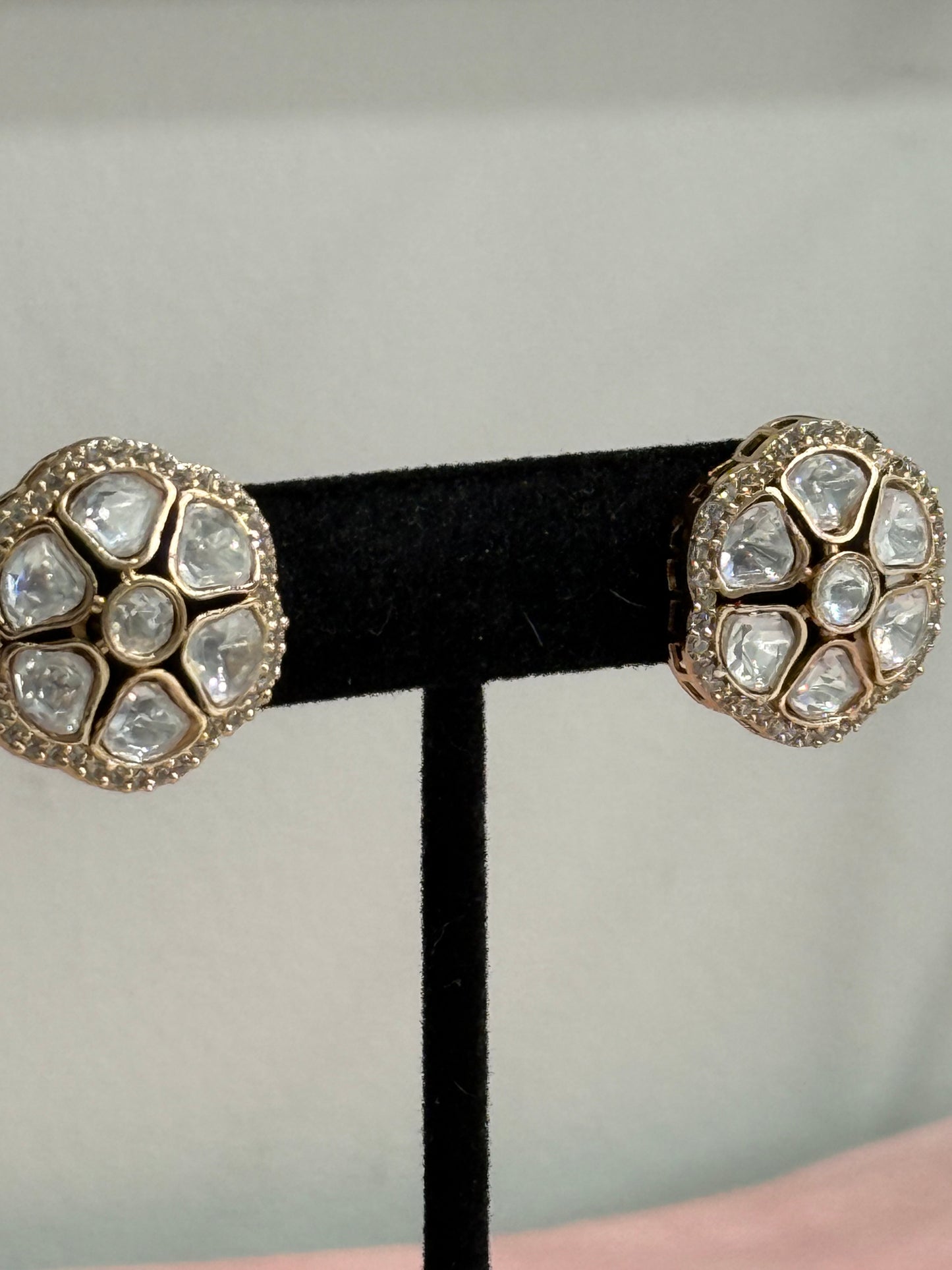 Gold Plated Kundan Stone Studs