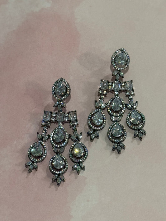 Silver Earrings with a Black Finish