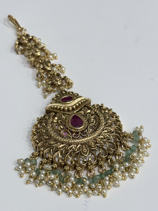 Gold Pink & Sage Green Tikka